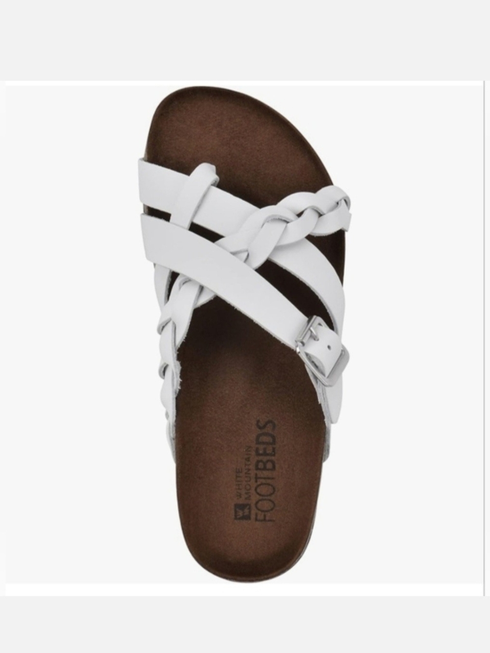 White Mountain White Braided Strap Women's Slide Sandal